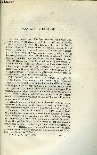 LES MONDES (COSMOS) N 9 - Le biscuit militaire, Lettre de M. le comte Dumoncel, Thorie du sommeil de E. fourni, Recherches chimiques sur les papilionaces ligneuses, Etude mdico-lgale sur les testaments contests pour cause de folie, Tlphone