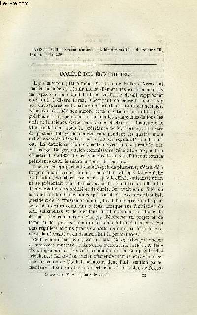 COSMOS - LES MONDES N 9 - Socit des lectriciens, Sur la dcouverte de l'lectro-magntisme, Rgulateur photo-lectrique a slnium du Dr Donato Tommasi