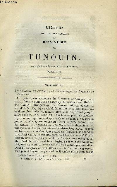 COSMOS - LES MONDES N 9 - Relation nouvelle et singulire du royaume de Tunquin, Galvanomtre universel, Rforme scolaire, L'alios des sablonneux du Sud-Ouest n'est pas impermable