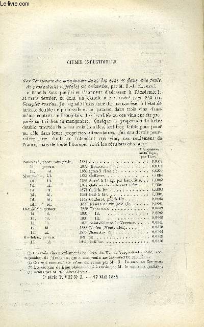 COSMOS - LES MONDES N 3 - Chimie industrielle, L'alizarine, Gographie - L'ancienne mer intrieure africaine, Physique du globe - La phosphorescence et la lumire au fond des mers, Sur la chaleur de formation des bichromates solubles