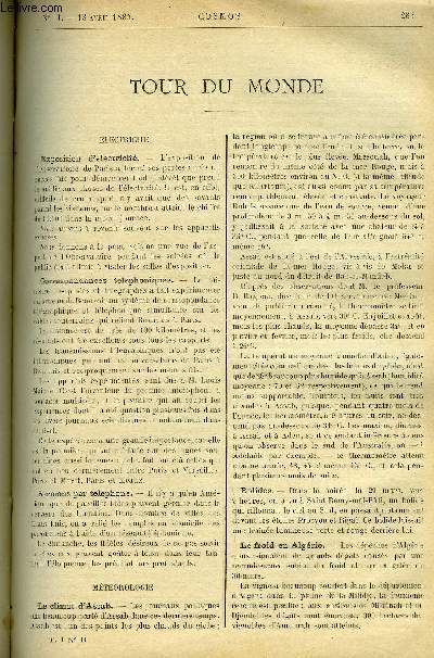 LE COSMOS - REVUE DES SCIENCES ET DE LEURS APPLICATIONS N 11 - Correspondances tlphoniques, Sermons par tlphone, Le climat d'Assab, Le permanganate de potasse et le venin de vipre, L'eau chaude comme rgime hyginique, Action du bouillon blanc