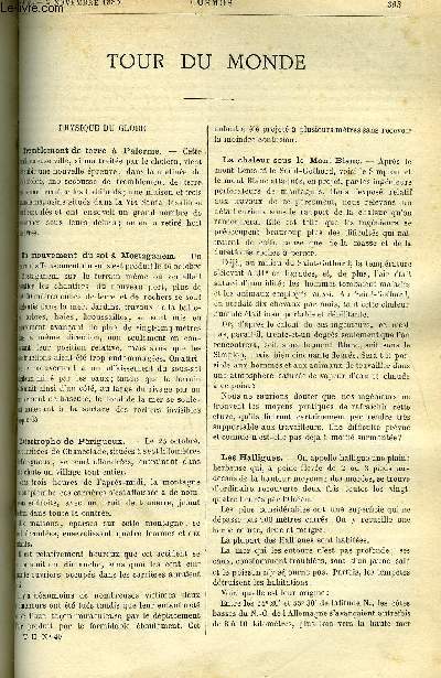 LE COSMOS - REVUE DES SCIENCES ET DE LEURS APPLICATIONS N 40 - Tremblement de terre a Palerme, Un mouvement du sol a Mostaganem, Catastrophe de Prigueux, Les halligues, Transport de la force motrice, Un transport d'nergie lectrique, Le tlphone