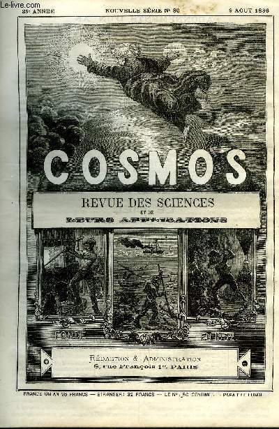 LE COSMOS - REVUE DES SCIENCES ET DE LEURS APPLICATIONS N 80 - Le professeur Estor, La crmation a Buenos-Aires, Les eaux minrales du Transbaikail, Rage des chameaux, Le traitement de la coqueluche, Les bienfaits du tlphone, La pile Maquay