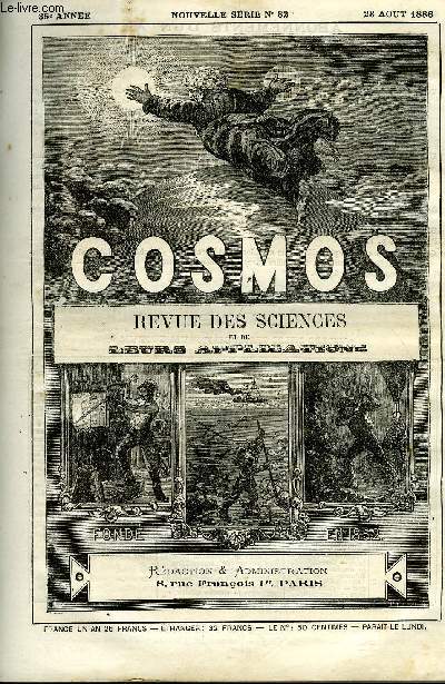LE COSMOS - REVUE DES SCIENCES ET DE LEURS APPLICATIONS N 82 - Les couchers de soleil et les ruptions volcaniques, Prvisions du temps en Norvge, Les temptes de poussires a Pkin, Un effet de la foudre, L'ruption de la Nouvelle-Zlande, La Normandie