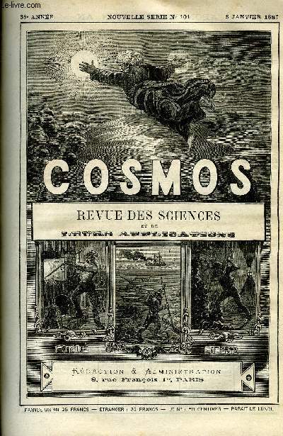 LE COSMOS - REVUE DES SCIENCES ET DE LEURS APPLICATIONS N 101 - La comte Barnard-Hartwig, Tlgraphie avec les trains en marche, Conducteurs tlgraphiques d'un nouveau genre, Dpot lectro-chimique du palladium, Farrago, Le procs du tlphone Bell