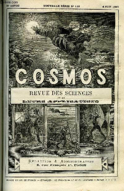 LE COSMOS - REVUE DES SCIENCES ET DE LEURS APPLICATIONS N 123 - Les fantaisies de la temprature, L'observatoire des Camaldules, Les ballons en Chine, Nouveau tremblement de terre a Tananarive, Etude des tremblements de terre, Les constructions