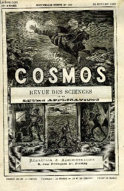 LE COSMOS - REVUE DES SCIENCES ET DE LEURS APPLICATIONS N 131 - Le ptrole dans l'antiquit, La chaleur aux Etats-Unis, La gele du 7 juillet, Une pluie de fourmis, Pile sche de Pollak et Nawrocki, Vases poreux en lige, La trappe de Bricquebec