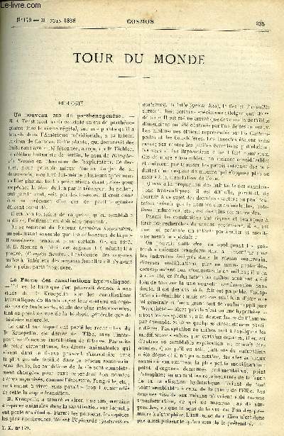 LE COSMOS - REVUE DES SCIENCES ET DE LEURS APPLICATIONS N 179 - Un nouveau cas de parthnognse, La faune des canalisations hydrauliques, Appareil lumineux, Sensibilit de l'oeil, L'astronomie dans l'Afrique centrale, Une image de la lune, Orages