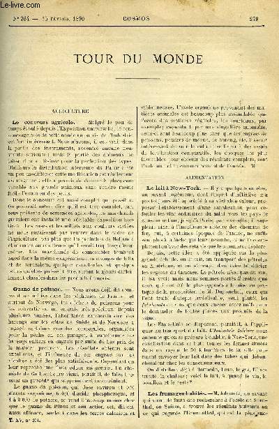 LE COSMOS - REVUE DES SCIENCES ET DE LEURS APPLICATIONS N 264 - Le concours agricole, Guano de poisson, Le lait a New York, Les fromages habits, Dsaccord des experts dans un cas douteux de falsification du beurre, La machine a tartines, L'ombrage