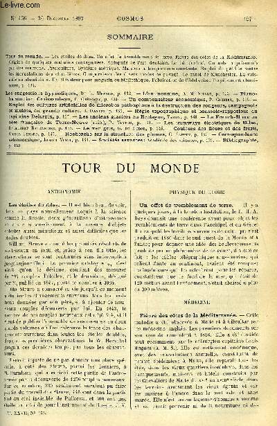 LE COSMOS - REVUE DES SCIENCES ET DE LEURS APPLICATIONS N 466 - Les toiles doubles, Un effet de tremblement de terre, Fivre des cotes de la Mditerrane, Origine de quelques maladies contagieuses, Antiquit de l'art dentaire, Le lait crm, Canards