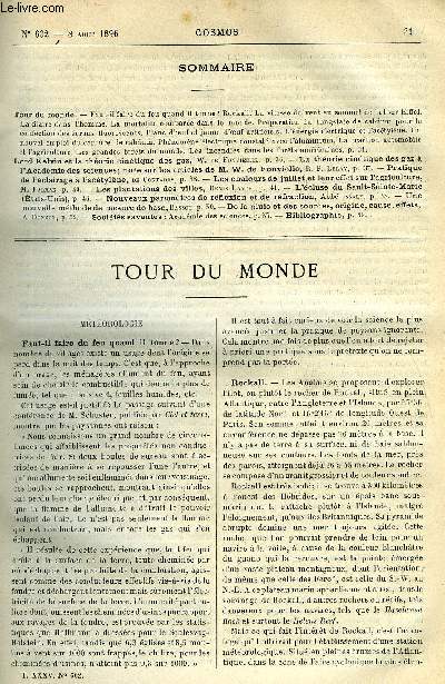 LE COSMOS - REVUE DES SCIENCES ET DE LEURS APPLICATIONS N 602 - Faut-il faire du feu quand il tonne?, Rockall, La vitesse du vent au sommet de la tour Eiffel, La filiaire dans l'homme, La mortalit compare dans le monde, Prparation du tungstate
