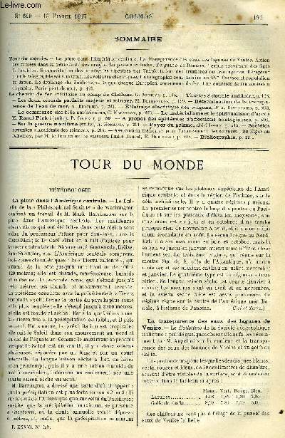 LE COSMOS - REVUE DES SCIENCES ET DE LEURS APPLICATIONS N 629 - La pluie dans l'Amrique centrale, La transparence des eaux des lagunes de Venise, Action des fumes dans la priodicit des orages, La peste aux Indes, Du guano de Damara, Textile