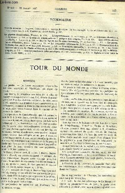 LE COSMOS - REVUE DES SCIENCES ET DE LEURS APPLICATIONS N 653 - La peste, Tuberculose et rayons Roentgen, Un bon exemple, Le fer et l'lectricit, Une nouvelle poudre sans fume, Fluidit du nickel fondu