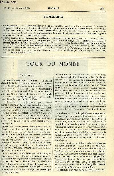 LE COSMOS - REVUE DES SCIENCES ET DE LEURS APPLICATIONS N 687 - Le reboisement dans la Loire, Le chameau dans l'agriculture europenne, A propos de l'clispe de soleil de janvier, Relation entre l'clair et la pression atmosphrique, Le papier