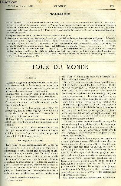 LE COSMOS - REVUE DES SCIENCES ET DE LEURS APPLICATIONS N 706 - L'heure a laquelle on doit mourir, Le grisou et les microsismes, L'orientation des semis en lignes, Importation de moutons russes en France, Fausse rose, La fume des usines, L'puration