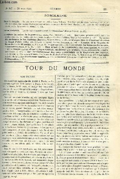 LE COSMOS - REVUE DES SCIENCES ET DE LEURS APPLICATIONS N 947 - Le concours agricole de 1903 a Paris, Volcans, tremblements de terre, La trempe des projectiles modernes, La vapeur d'chappement utilise au moyen des turbines, Bandes mtalliques