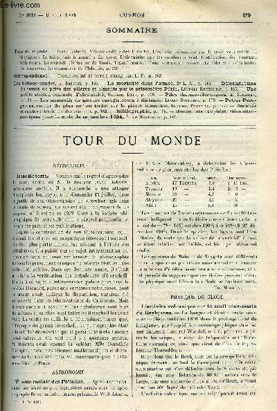 LE COSMOS - REVUE DES SCIENCES ET DE LEURS APPLICATIONS N 1019 - Isaac Roberts, Vitesse radicale des pliades, L'activit volcanique sur le seuil sous-marin du Reykjanes, La tlphonie a grandes distances, L'lectricit par les moulins a vent