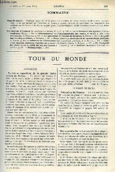 LE COSMOS - REVUE DES SCIENCES ET DE LEURS APPLICATIONS N 1053 - Troisime apparition de la grande tache solaire de fvrier, L'ruption du Vsuve, Une nouvelle ile, Le gaz naturel aux Etats-Unis, Le concours gnral agricole, La destruction