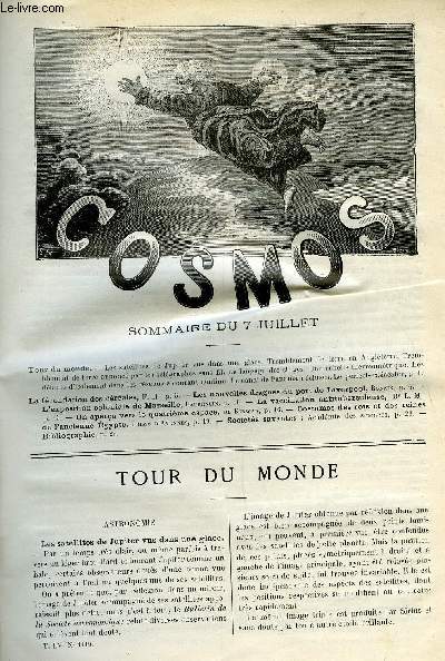 LE COSMOS - REVUE DES SCIENCES ET DE LEURS APPLICATIONS N 1119 - Les satellites de Jupiter vus dans une glace, Tremblement de terre en Angleterre, Tremblement de terre annonc par les tlgraphes sans fil, Le langage des singes, Une chelle