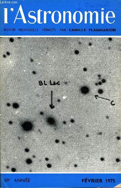 L'ASTRONOMIE - 89e ANNEE - J-C Pecker : L'Europe a l'heure du Soleil, J-C Pecker : Une runion commune a toutes les commissions de la socit astronomique de France : Introduction, M-J Martres : Compte rendu de la commission du soleil, R. Sagot