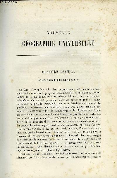 NOUVELLE GEOGRAPHIE UNIVERSELLE - LA TERRE ET LES HOMMES - I. L'EUROPE MERIDIONALE - Chapitre premier : Considrations gnrales