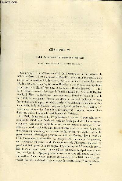 NOUVELLE GEOGRAPHIE UNIVERSELLE - LA TERRE ET LES HOMMES - XIX. AMERIQUE DU SUD - L'AMAZONIE ET LA PLATA - Chapitre VI : Iles Falkland et Georgie du Sud