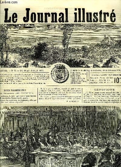 LE JOURNAL ILLUSTRE N 71 - Lord Palmerston a la chambre des communes par F. de Marney, Cannes par Jacques Bonus, La fte-Dieu a Rome par A. Laynaud, Le tribunal de famille VII par M. de Lescure, La petite provence aux tuileries par A. Laynaud