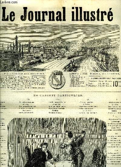 LE JOURNAL ILLUSTRE N 72 - En cabinet particulier par Charles Monselet, Saverne par Jacques Bonus, Cinq tnors par Auguste Villemot, Projet pour l'exposition universelle par Henry de Montaut, Le gnral Mellinet - grand maitre des francs-maons par H.