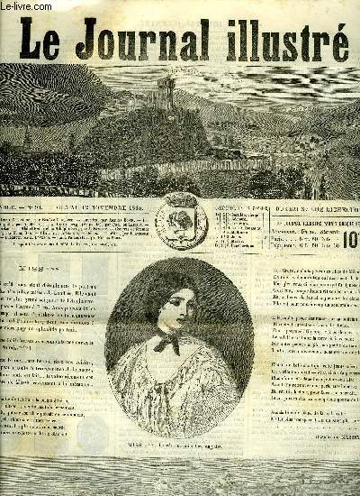 LE JOURNAL ILLUSTRE N 91 - Miss *** par Alfred de Musset, Lourdes par Jacques Bonus, Le vrai courage par Paul de Lascaux, Abd-el-Kader chez Adolphe Sax par A. Elwart, Congrs des femmes a Leipzig par H. de Hem, Lord Palmerston par Pierre Vron