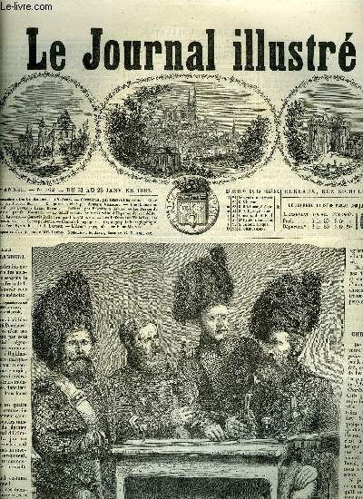 LE JOURNAL ILLUSTRE N 102 - Les Highlanders par A. Laynaud, Chartres par Jacques Bonus, Ce qu'est la vie ! par Auguste Villemot, Une chasse au renard par Benedict Henry Rvoil, Le pome du carnaval par Ch. Monselet, Le snat venant assurer la reine