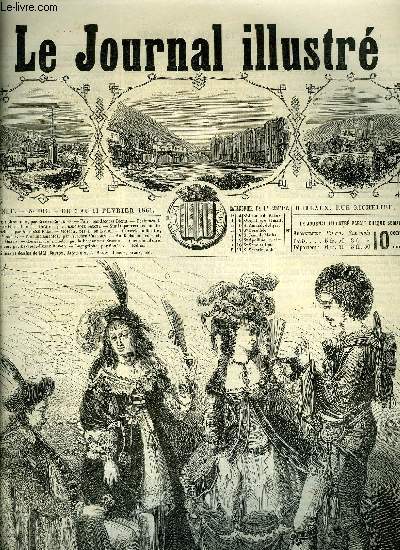 LE JOURNAL ILLUSTRE N 104 - Foix par Jacques Bonus, Costumes de carnaval par H. de Hem, Sur la pauvret volontaire des gens riches par Alphonse Karr, Moscou par L. de Lavau, Pronunciamentos par Auguste Villemot, Au rdacteur en chef par Camille Gravis