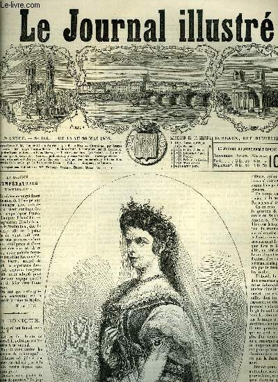 LE JOURNAL ILLUSTRE N 118 - S. M. l'Impratrice d'Autriche par H. de Hem, Macon par Jacques Bonus, Salon de 1866, I. Sculpture par H. Escoffier, Notre Dame de Brou par F. de Marney, Costumes siciliens par A. Laynaud, Incendie du navire le Havre