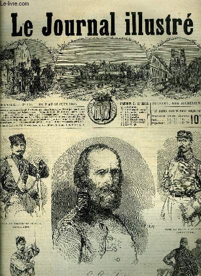 LE JOURNAL ILLUSTRE N 121 - Le gnral Joseph Garibaldi par Flix Ribevre, Orlans par Jacques Bonus, Salon de 1866, IV - Peinture par H. Escoffier, Fable par Seignoret, Uniformes prussiens par H. de Hem, Valparaiso par H. de Hem, Les Autrichiens levant