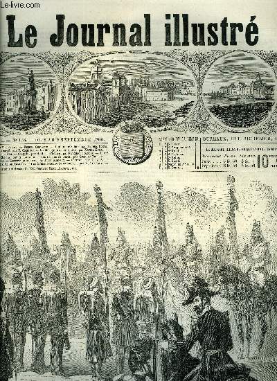 LE JOURNAL ILLUSTRE N 134 - Chalon sur Saone par Jacques Bonus, Le banc de corail par V. Cochinat, Le mnage Kinsley par Xavier Eyma, Cadix par H. de Hem, Croquis par H. H, Leve du camp de Chalons par A. Laynaud, Les cercles de Paris par Charles Yriarte