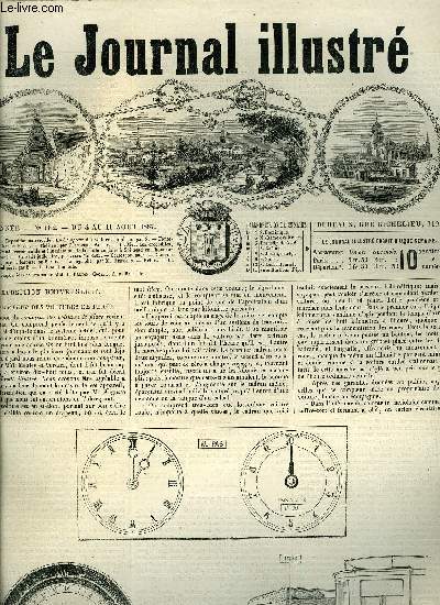 LE JOURNAL ILLUSTRE N 182 - Exposition universelle : le compteur des voitures de place par S, Fontevrault par Jacques Bonus, La mort aux crocodiles par H, Grande revue navale et illumination de la flotte anglaise a Spithead en l'honneur du Sultan par S