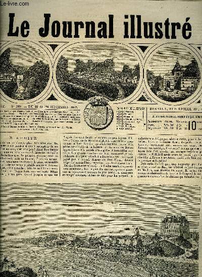 LE JOURNAL ILLUSTRE N 189 - Biarritz par Auguste Luchet, Les Baux par Jacques Bonus, Fte de saint Louis a Rome par J. Doucet, Courses de Bagnres de Luchon par A.V, Rcolte du sarrasin par Jules Lecoeur, Le commandeur Constantin Nigra par Mac Vernoll