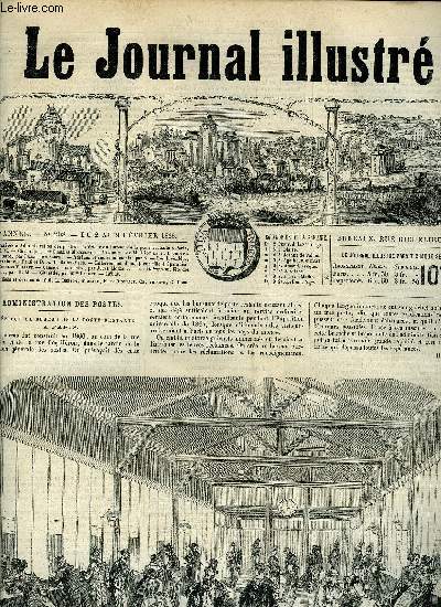 LE JOURNAL ILLUSTRE N 208 - Administration des postes : Intrieur du bureau de la poste restante a Paris par H.M, Vivonne par Lon de la Tourette, Athnes et ses monuments par S, Les invisibles X par Octave Fr et D.A.D. Saint Yves, Enterrement