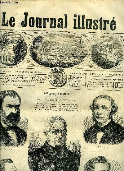 LE JOURNAL ILLUSTRE N 263 - Quelques portraits pris au corps lgislatif par H. de Montaut, Menton par Jacques Bonus, L'ambassade chinoise par H.M, Le dernier jour de Cartouche par Octave Fr, La chasse par le marquis de Cherville, L'amiral Charner