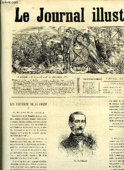 LE JOURNAL ILLUSTRE N 5 - M. Savelli, M. Rouher, L'anenien domaine de la couronne par J.B, Un mariage parisien par Etienne Enault, Entretiens familiers sur les sciences par Flix Hment Les cartes de visite par Loeb