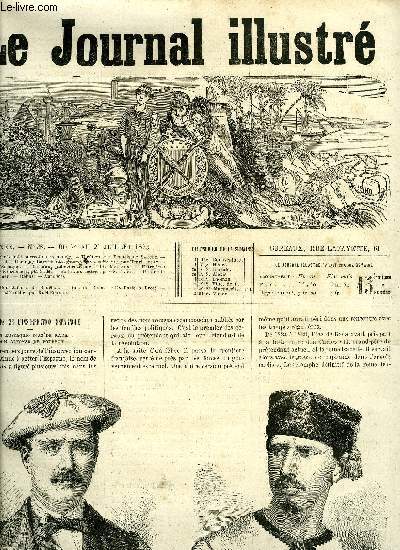 LE JOURNAL ILLUSTRE N 28 - Les chefs de l'insurrection espagnole, Une singulire histoire par Henri Legay, Les juifs d'Espagne, Entretiens familiers sur les sciences par F.H, Boite aux lettres par S. Caen, Un dessin de Karl Bodmer