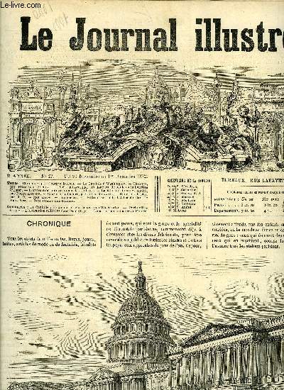 LE JOURNAL ILLUSTRE N 47 - Chronique par Georges Dubois, Le Capitole a Washington, Paris pittoresque, les joueurs de boules a la barrire d'Enfer, L'instruction militaire dans les collges, La folle du Conquet par Pierre Zaccone, Boite aux lettres