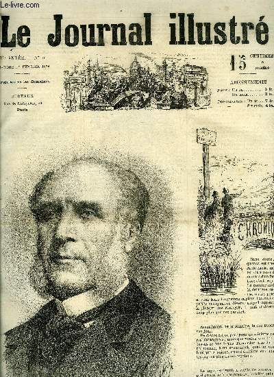 LE JOURNAL ILLUSTRE N 5 - Chronique par Aristide Roger, Beaux arts et thatres par Charles Darcours, Les nouvelles fontaines de la place du thatre franais par C.R., Fvrier par A. Buchon, Revue comique du mois par Bertall, Les contes rmois par A.B.