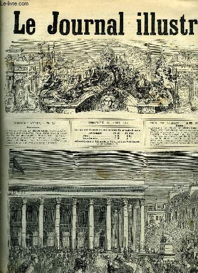 LE JOURNAL ILLUSTRE N 35 - Le drame de la Bourse par Georges Guiaud, L'accident du barrage a Joinville-le-Pont par H. Meyer, Le rve d'un parricide par Henri Meyer, Salon de 1875 : Le volontaire d'un an, tableau de M. Lobrichon, Un instant seul : tableau