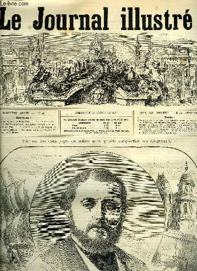 LE JOURNAL ILLUSTRE N 43 - Le prince de Galles par Henri Meyer, Le sculpteur Carpeaux, ses oeuvres, sa maison, la chapelle ardente, composition de Henri Meyer, L'incendie en mer du vapeur le BAGER par P. Bernay