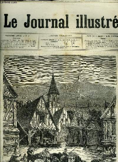 LE JOURNAL ILLUSTRE N 27 - Les inondations de l'Alsace par Henri Meyer, Salon de 1876 : Le berger et la mer, tableau de Ch. Herrmann-Lon, Dessin d'Andr, Locuste essayant le poison prpar pour les Britannius, tableau de J. N. Sylvestre, dessin de Plis