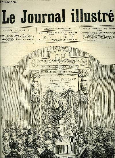 LE JOURNAL ILLUSTRE N 50 - Le monument de Flix Pouchet par Henri Meyer, L'exposition universelle par Claverie, La guerre en Orient par Ferdinandus, Le roman du pre Thomas par Charles Goyard, Quitte pour la peur par Auguste Deslinires
