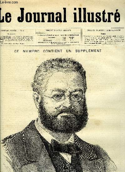 LE JOURNAL ILLUSTRE N 6 - Gravures : M. Hrold par Henri Meyer, Le tirage de la Loterie nationale par Jules Desprs, La Sance du 30 janvier par Jules Despr, Trop riche par Alfred Barbou, Pour toujours par Georges Stenne