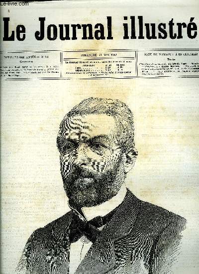 LE JOURNAL ILLUSTRE N 22 - M. Constans par Henri Meyer, Les serres de la ville de Paris par Nielsen, Le buste de Marat au pilier des Halles par Henri Meyer, Le bouquet magntis (fin) par Mme la comtesse de Bran, Le loup apprivois par Auguste Lepage