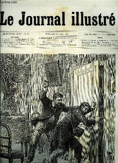 LE JOURNAL ILLUSTRE N 16 - Le crime de la rue Vivienne par Henri Meyer, Le tremblement de terre de Chio par Hubert Clerget, Le massacre de la Mission Flatters par Nielsen, La guerre en Tunisie par Henri Meyer, La mort d'un chateau par V. Vattier