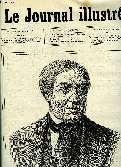 LE JOURNAL ILLUSTRE N 9 - M. Auguste Barbier par Henri Mayer, Le petit Faust par Henri Meyer, Le concours agricole par G. Julien, Ne changez pas votre nom par Louise de Lasserre, La coiffure par la comtesse de Bran